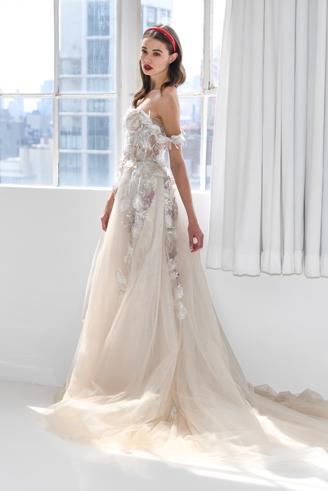 wedding dress with Floral Embellishment
